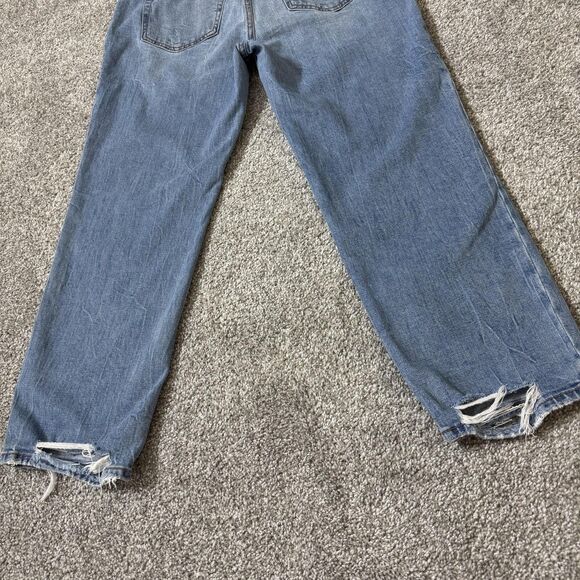 Abercrombie & Fitch Maternity Jeans Womens 29 Blue The Ankle Straight Distressed - Picture 3 of 12